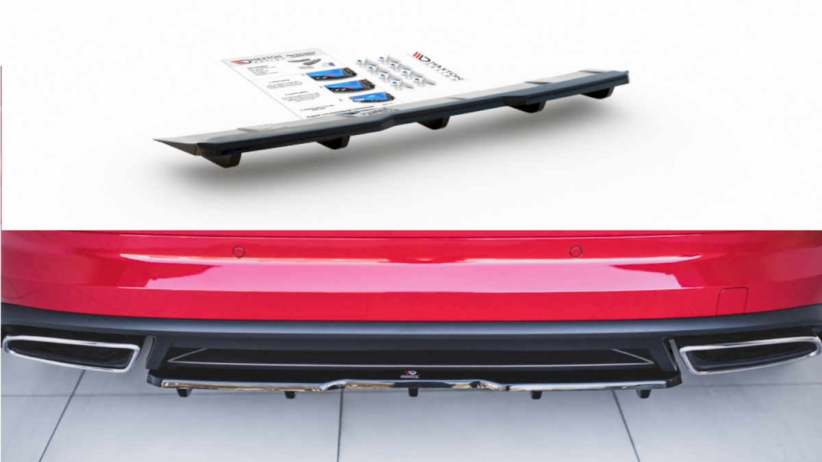 Maxton Design - CENTRAL REAR SPLITTER (W/ VERTICAL BARS) SKODA KODIAQ VRS (2019-)