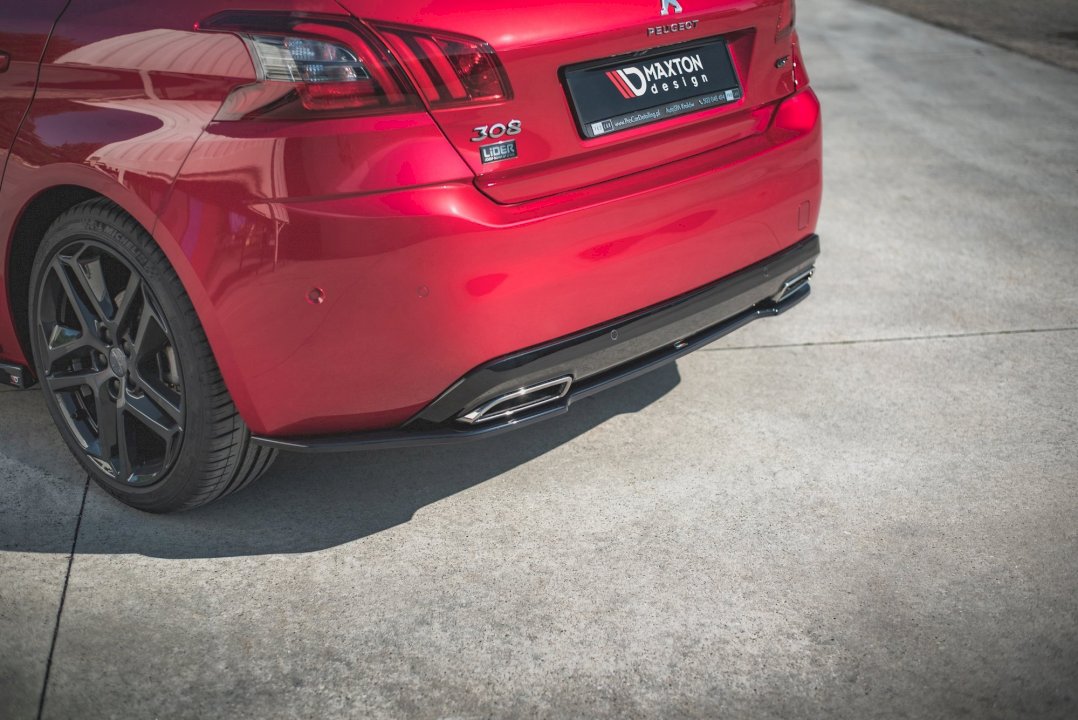 Maxton Design - CENTRAL REAR SPLITTER PEUGEOT 308 GT MK2 FACELIFT (2017- 2021)