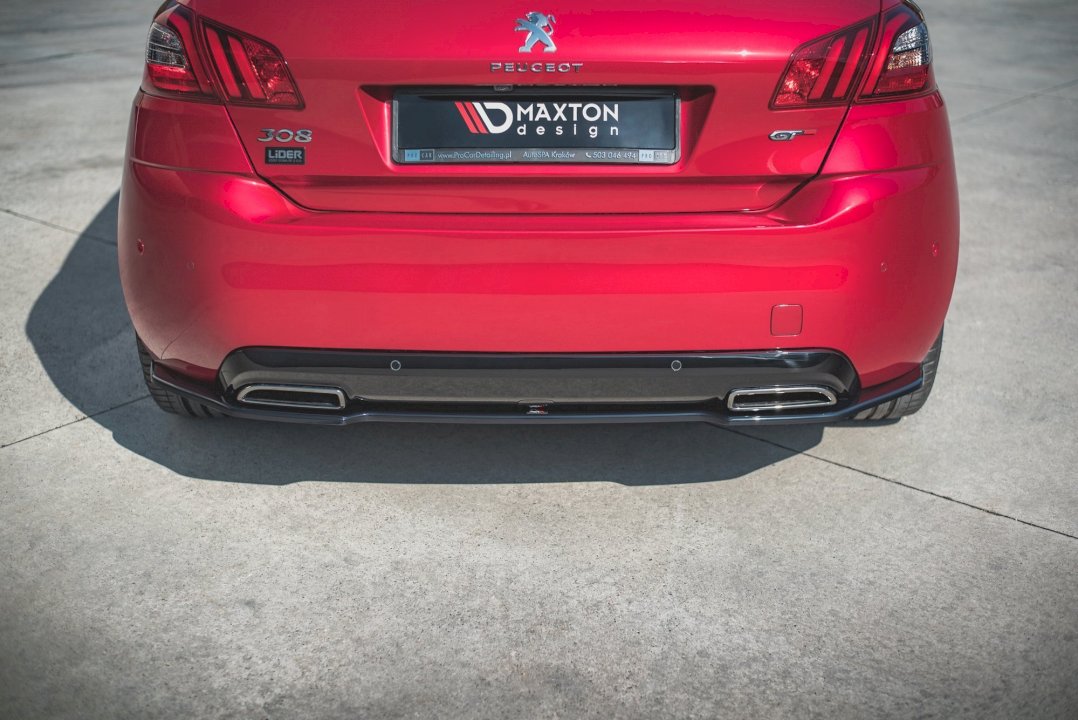 Maxton Design - CENTRAL REAR SPLITTER PEUGEOT 308 GT MK2 FACELIFT (2017- 2021)
