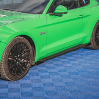 Maxton Design - STREET PRO SIDE SKIRTS DIFFUSERS V.1 (+FLAPS) FORD MUSTANG GT MK6 FACELIFT (2017-)