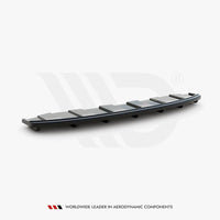 Maxton Design - CENTRAL REAR SPLITTER (VERTICAL BARS) AUDI A6 C7 S-LINE AVANT EXHAUST 2X1 (2011-2014)