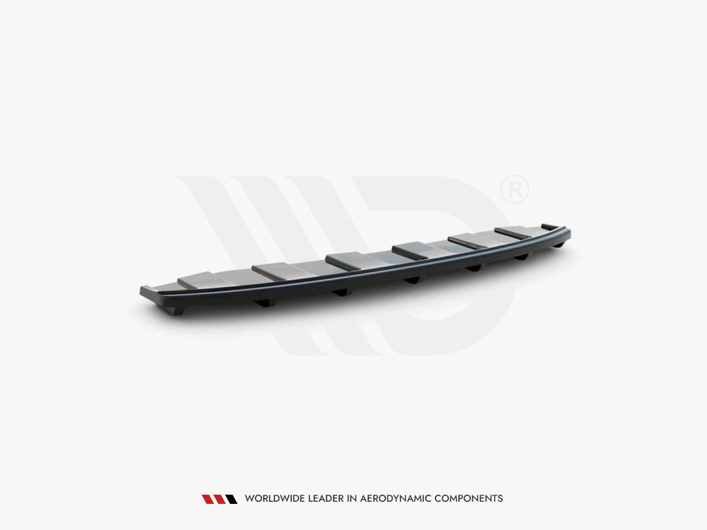 Maxton Design - CENTRAL REAR SPLITTER (VERTICAL BARS) AUDI A6 C7 S-LINE AVANT EXHAUST 2X1 (2011-2014)