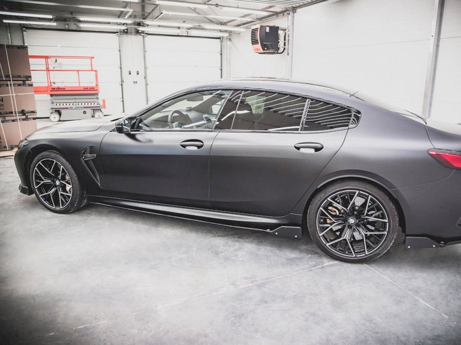 Maxton Design - SIDE SKIRTS DIFFUSERS V.1 + FLAPS BMW M8 GRAN COUPE F93 / 8 GRAN COUPE M-PACK G16