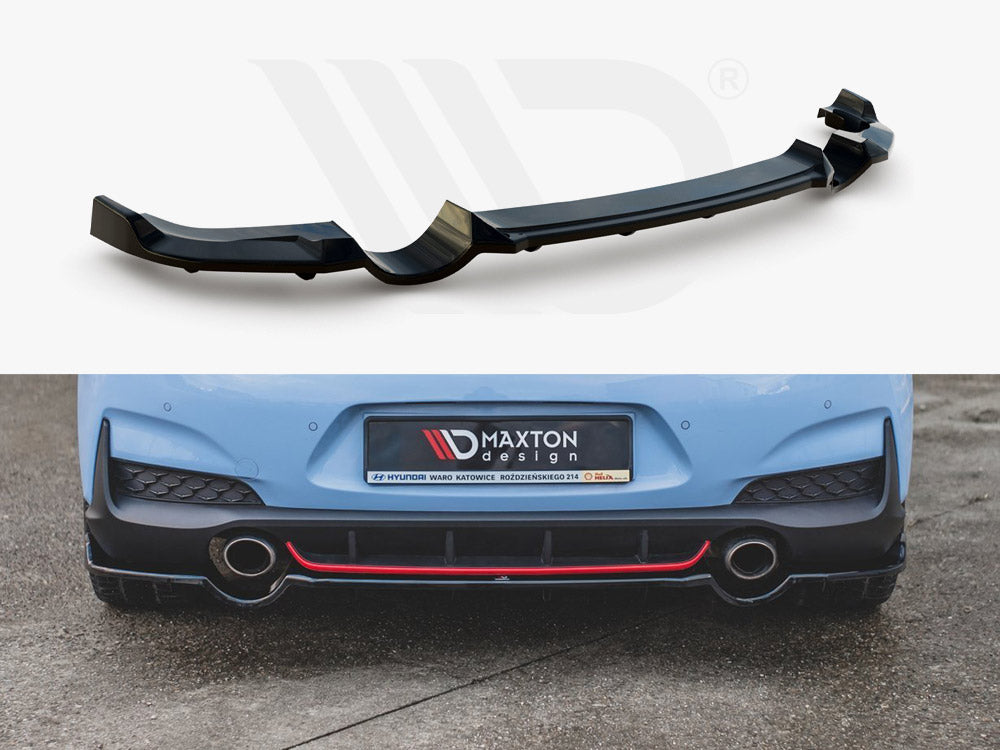 Maxton Design - CENTRAL REAR SPLITTER (WITH VERTICAL BARS) HYUNDAI I30 N MK3 HATCHBACK (2017-2020)