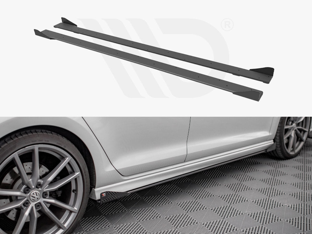 Maxton Design - STREET PRO SIDE SKIRTS DIFFUSERS (+FLAPS) VW GOLF R MK7 (2013-2016)
