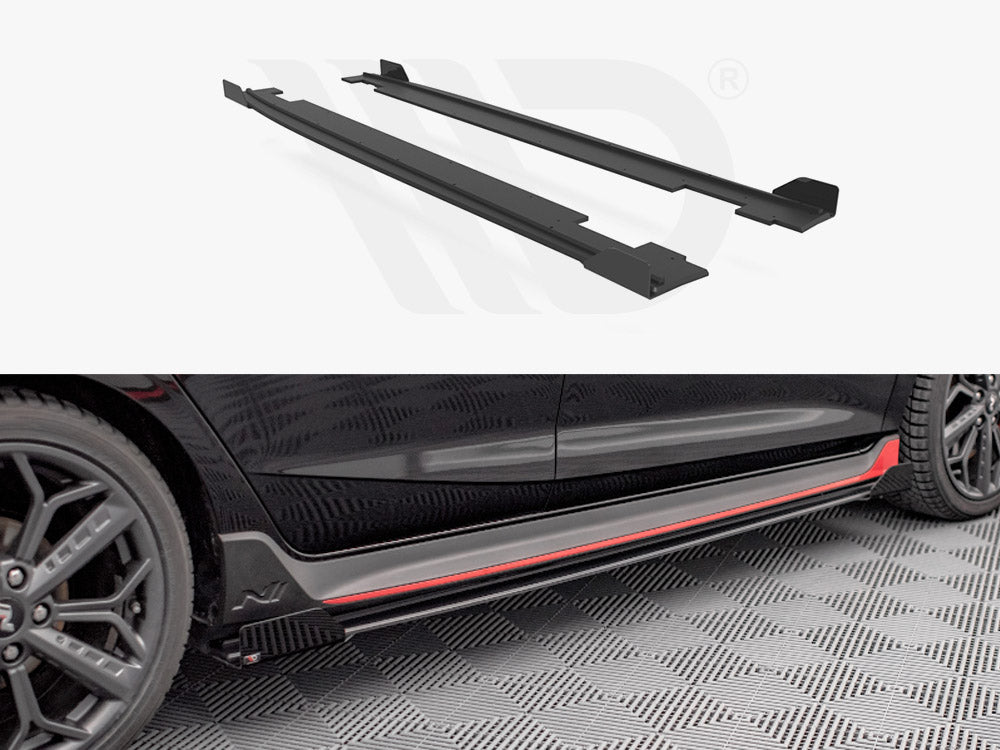 Maxton Design - STREET PRO SIDE SKIRTS DIFFUSERS (+FLAPS) HYUNDAI I20 N MK3 (2020-)