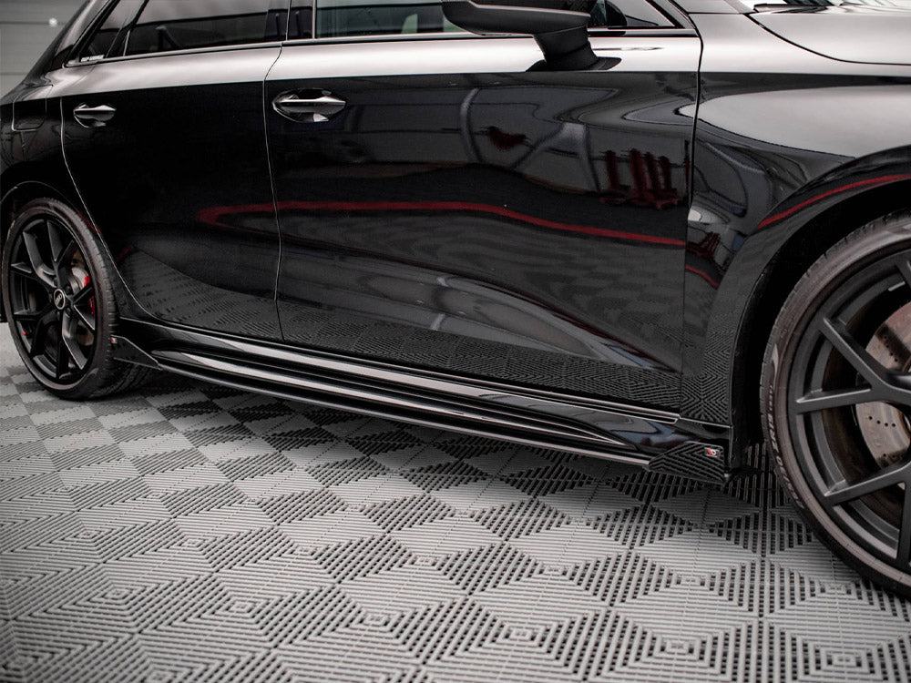 Maxton Design - STREET PRO SIDE SKIRTS DIFFUSERS (+FLAPS) AUDI RS3 SPORTBACK 8Y (2020-)