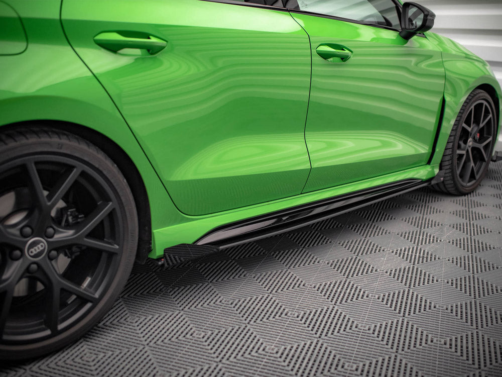 Maxton Design - STREET PRO SIDE SKIRTS DIFFUSERS (+FLAPS) AUDI RS3 SEDAN 8Y (2020-)