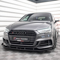 Maxton Design - STREET PRO FRONT SPLITTER V.1 (+FLAPS) AUDI S3 SPORTBACK 8V FACELIFT