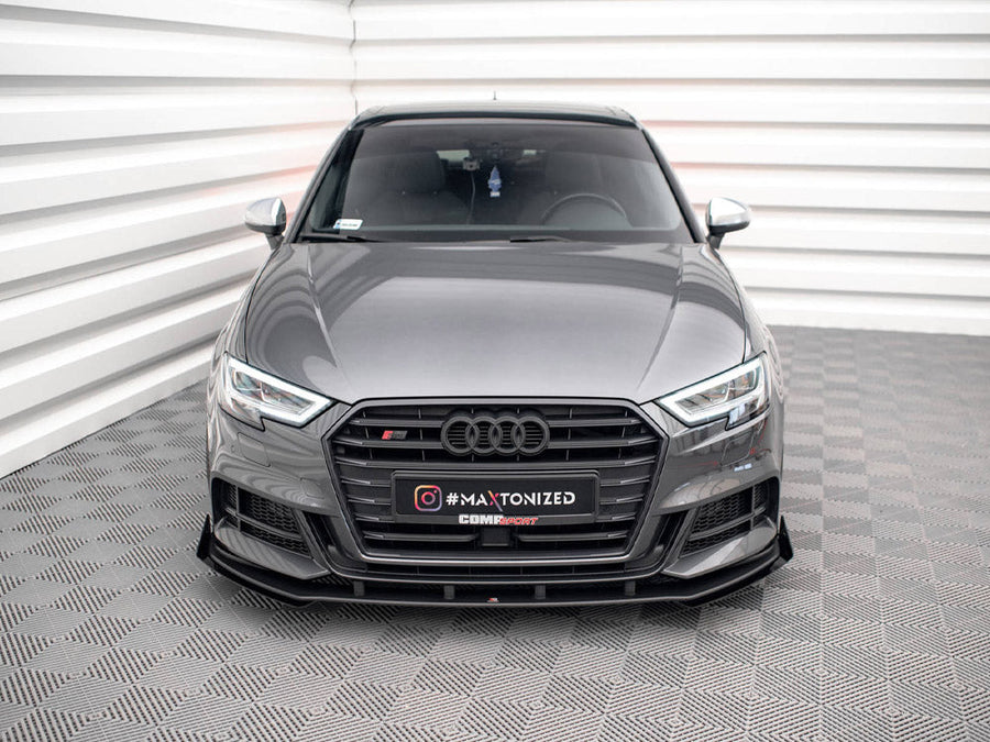 Maxton Design - STREET PRO FRONT SPLITTER V.1 (+FLAPS) AUDI S3 SPORTBACK 8V FACELIFT