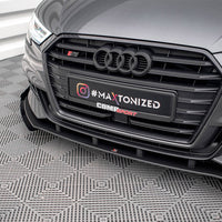 Maxton Design - STREET PRO FRONT SPLITTER V.1 (+FLAPS) AUDI S3 SPORTBACK 8V FACELIFT