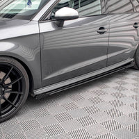 Maxton Design - STREET PRO SIDE SKIRTS DIFFUSERS (+FLAPS) AUDI S3 SPORTBACK 8V FACELIFT