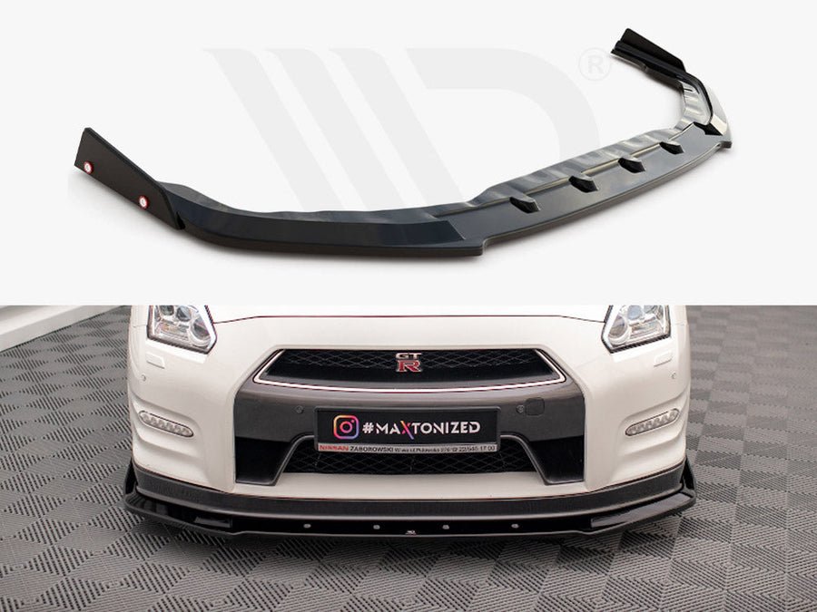 Maxton Design - FRONT SPLITTER + FLAPS NISSAN GTR R35 1ST FACELIFT