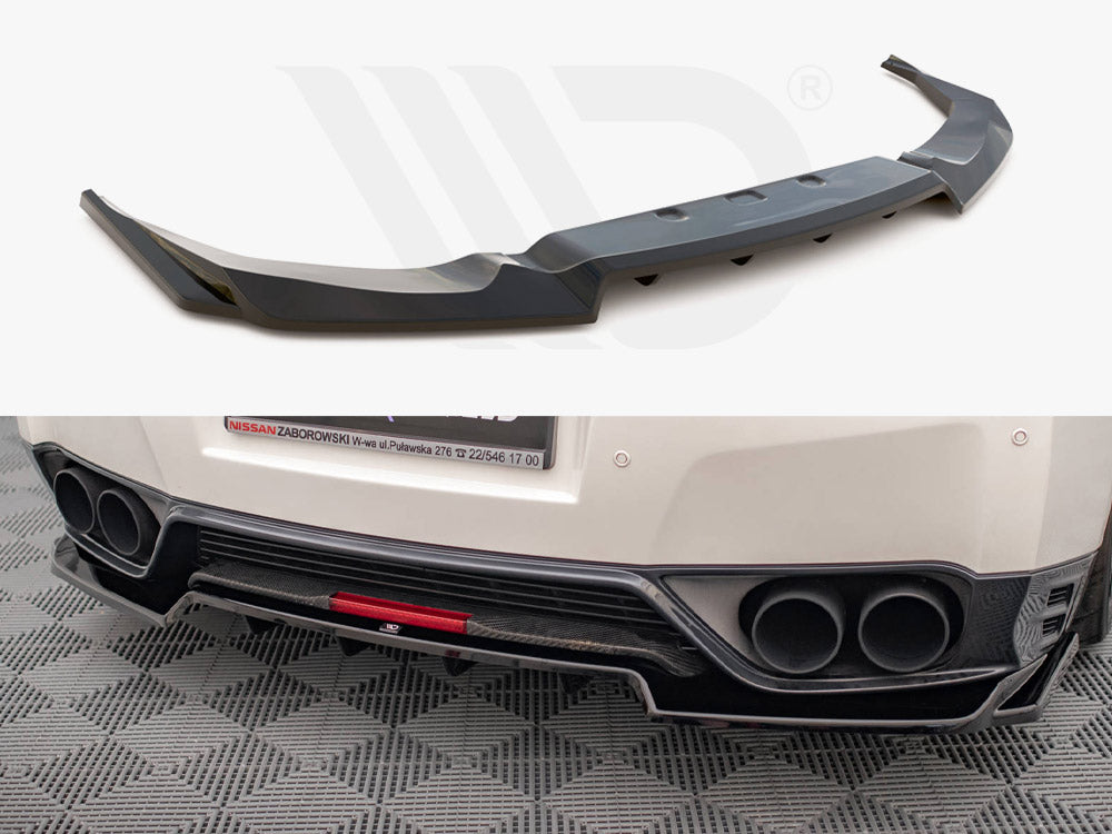Maxton Design - CENTRAL REAR SPLITTER (VERTICAL BARS) NISSAN GTR R35 1ST FACELIFT