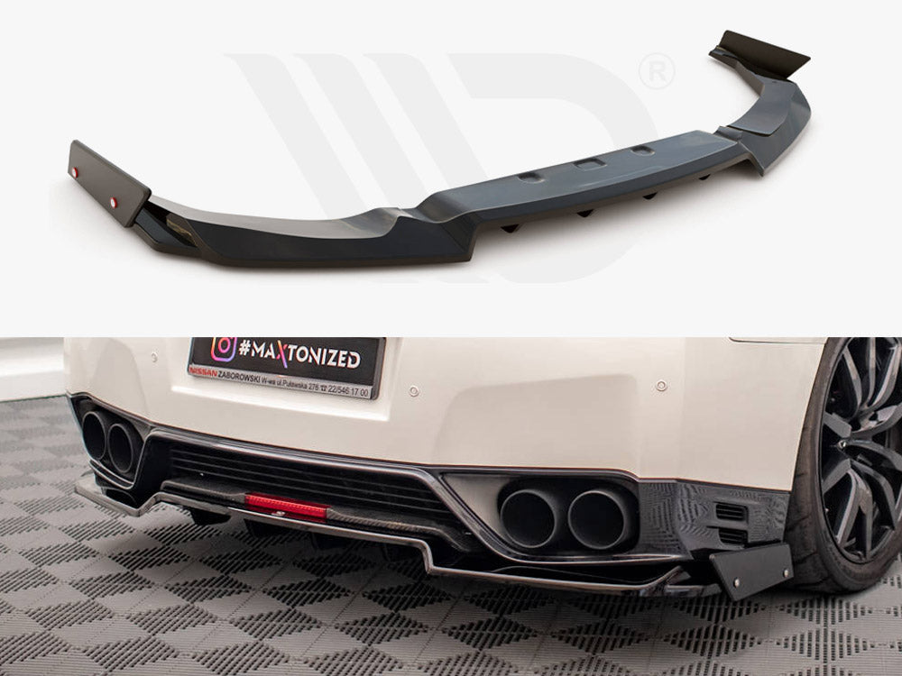 Maxton Design - CENTRAL REAR SPLITTER + FLAPS NISSAN GTR R35 1ST FACELIFT