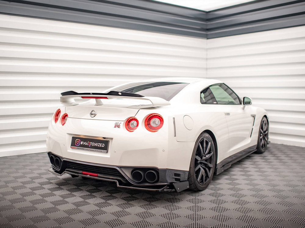 Maxton Design - CENTRAL REAR SPLITTER + FLAPS NISSAN GTR R35 1ST FACELIFT