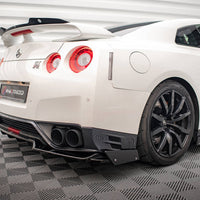Maxton Design - CENTRAL REAR SPLITTER + FLAPS NISSAN GTR R35 1ST FACELIFT