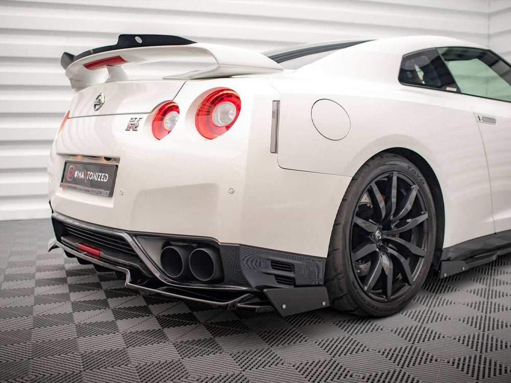 Maxton Design - CENTRAL REAR SPLITTER + FLAPS NISSAN GTR R35 1ST FACELIFT
