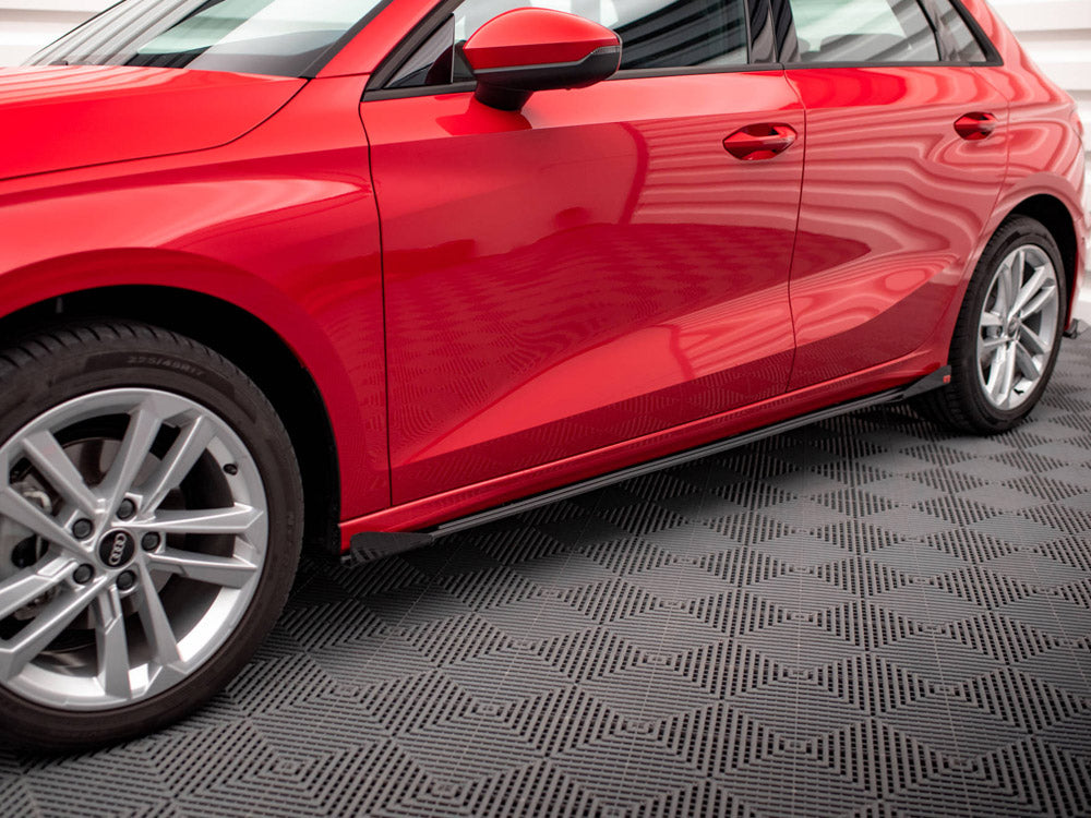 Maxton Design - STREET PRO SIDE SKIRTS DIFFUSERS + FLAPS AUDI A3 8Y