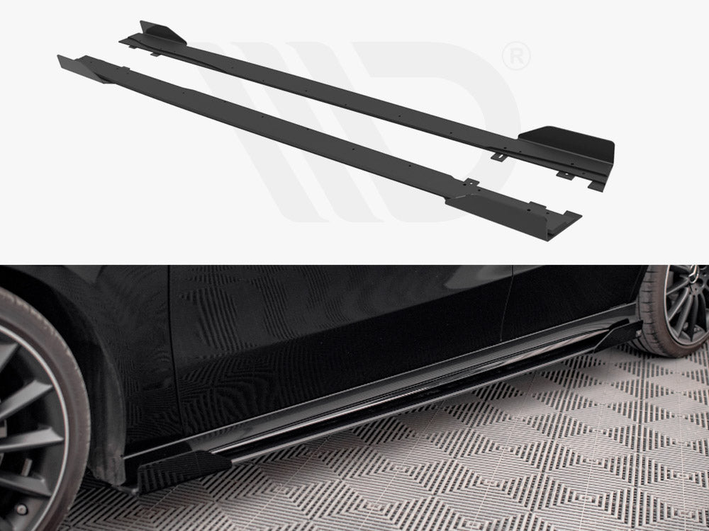 Maxton Design - STREET PRO SIDE SKIRTS DIFFUSERS + FLAPS MERCEDES A35 AMG / AMG-LINE W177