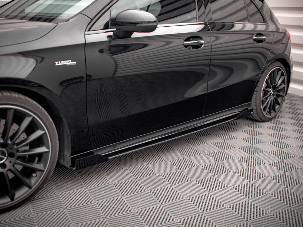 Maxton Design - STREET PRO SIDE SKIRTS DIFFUSERS + FLAPS MERCEDES A35 AMG / AMG-LINE W177