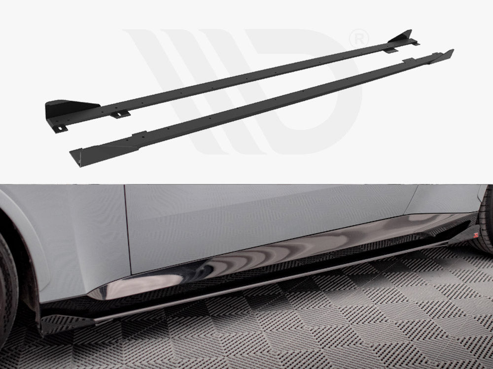 Maxton Design - STREET PRO SIDE SKIRTS DIFFUSERS + FLAPS BMW 2 COUPE M-PACK / M240I G42