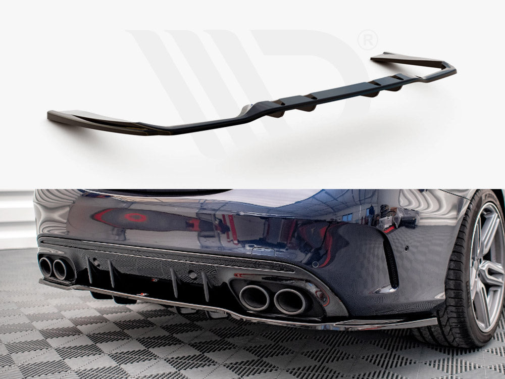 Maxton Design -Rear Splitter (Vertical Bars) Mercedes-AMG C43 Sedan / Estate W205 / S205 Facelift