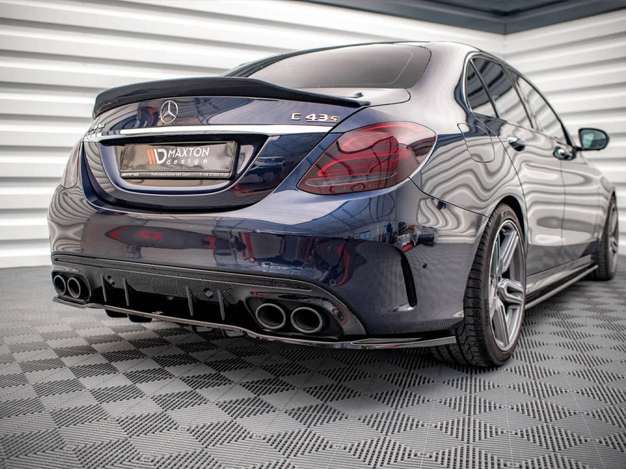 Maxton Design -Rear Splitter (Vertical Bars) Mercedes-AMG C43 Sedan / Estate W205 / S205 Facelift