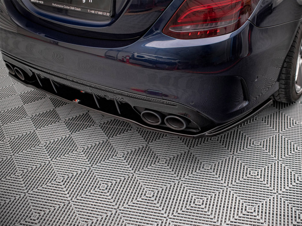 Maxton Design -Rear Splitter (Vertical Bars) Mercedes-AMG C43 Sedan / Estate W205 / S205 Facelift