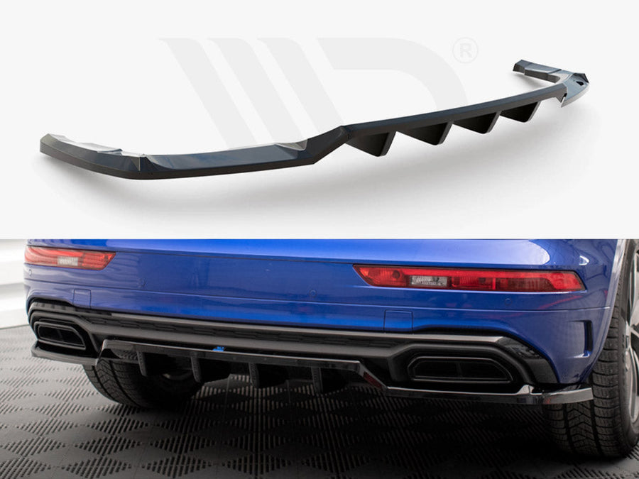Maxton Design - CENTRAL REAR SPLITTER (VERTICAL BARS) AUDI Q5 S-LINE SUV MK2 FACELIFT