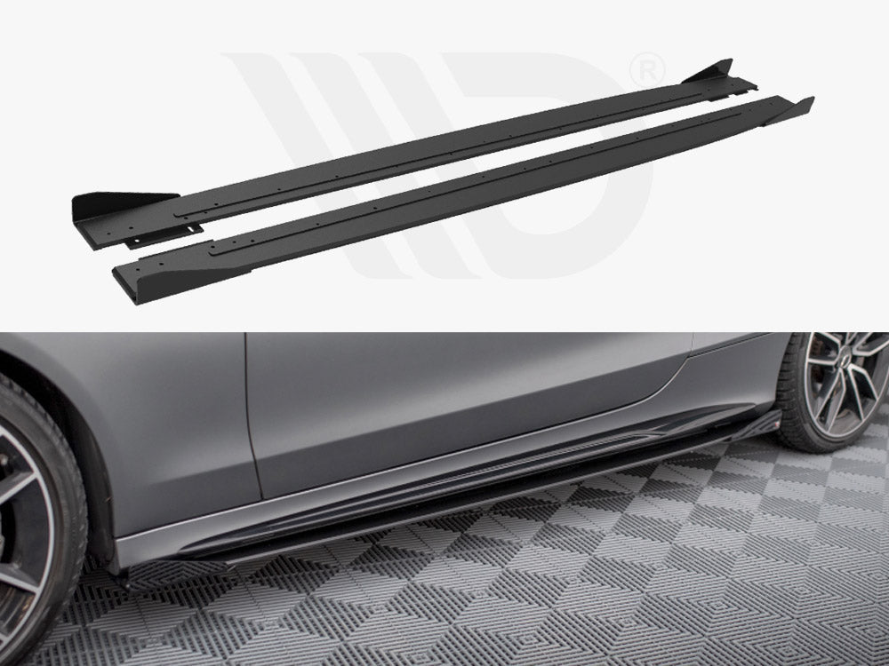 Maxton Design - STREET PRO SIDE SKIRTS DIFFUSERS + FLAPS MERCEDES-AMG C43 COUPE C205 FACELIFT