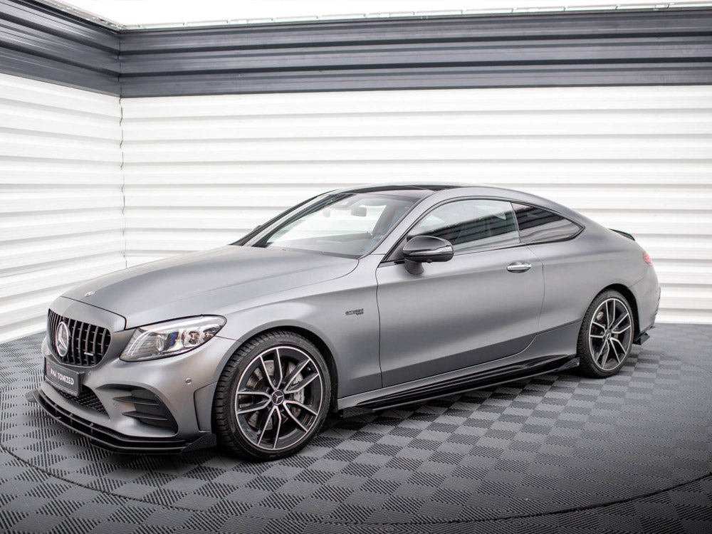 Maxton Design - STREET PRO SIDE SKIRTS DIFFUSERS + FLAPS MERCEDES-AMG C43 COUPE C205 FACELIFT