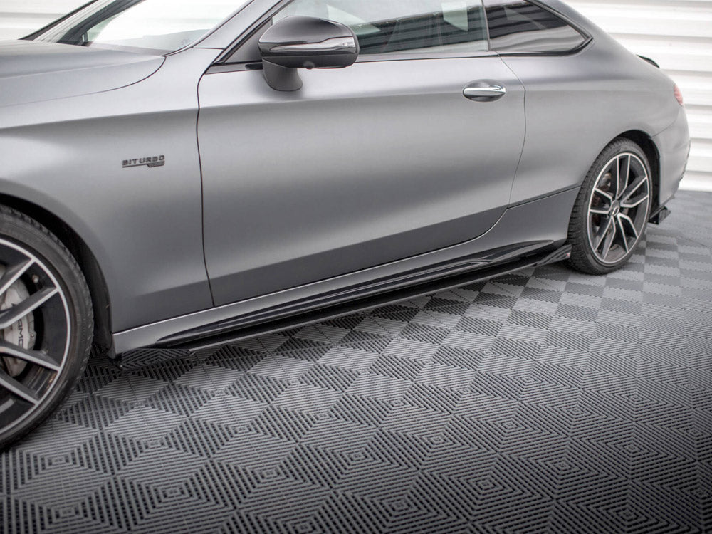 Maxton Design - STREET PRO SIDE SKIRTS DIFFUSERS + FLAPS MERCEDES-AMG C43 COUPE C205 FACELIFT