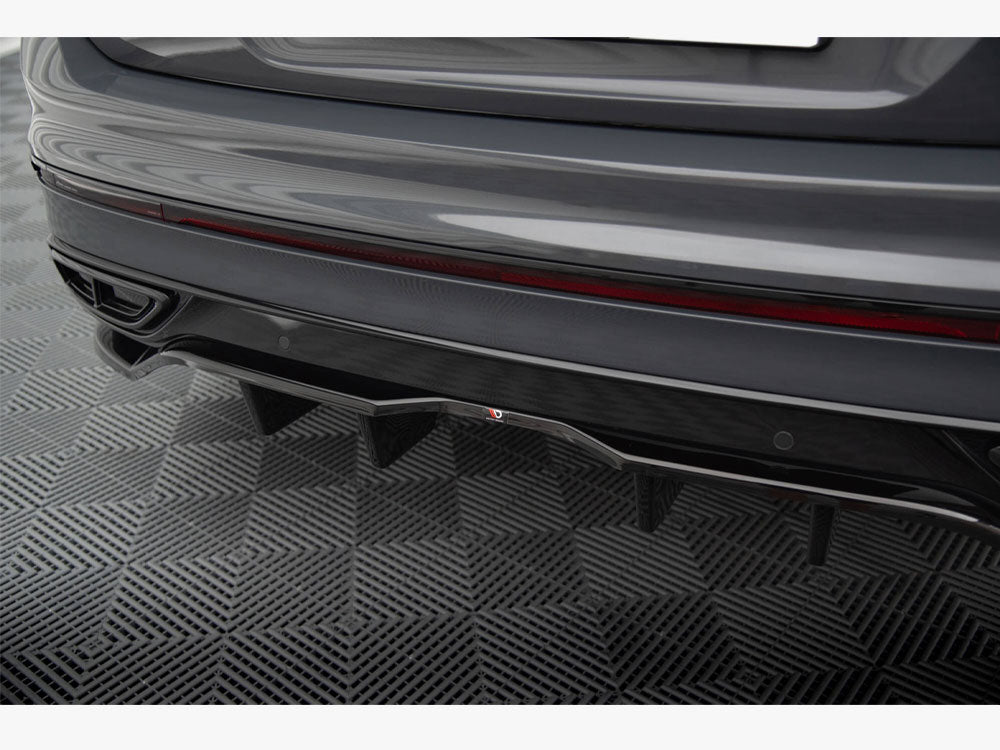 Maxton Design - Central Rear Splitter (Vertical Bars) Volkswagen Tiguan R-Line Mk2 Facelift