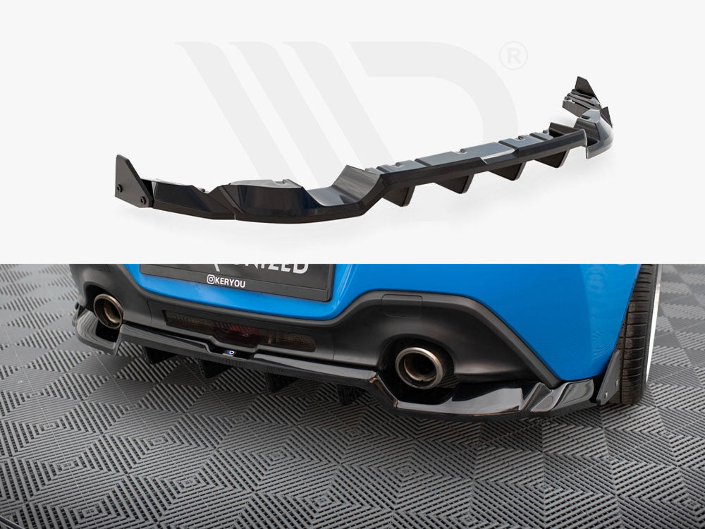 Maxton Design - Central Rear Splitter (Vertical Bars) V.1 + Flaps Toyota GR86 Mk1