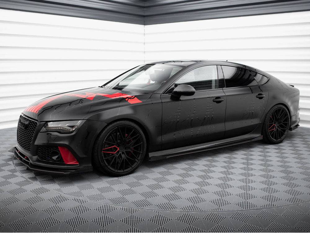 Maxton Design - Street PRO Side Skirts Diffusers + Flaps Audi RS7 C7