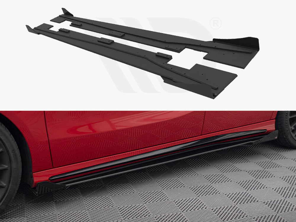 Maxton Design - STREET PRO SIDE SKIRTS DIFFUSERS + FLAPS MERCEDES-BENZ A 45 AMG W176 FACELIFT