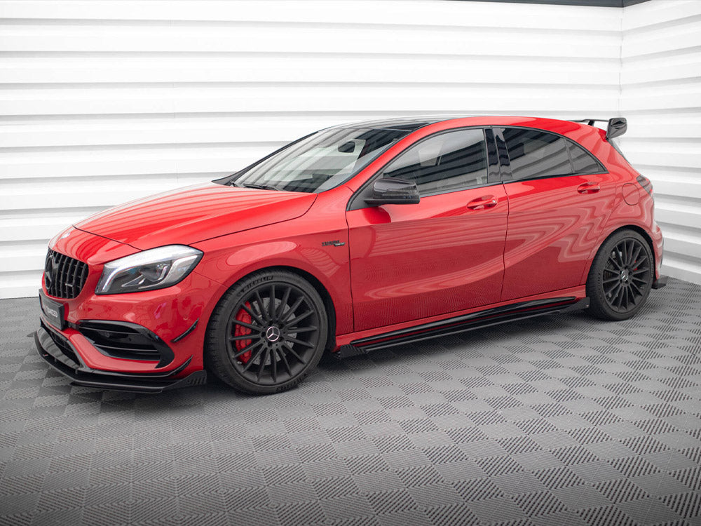 Maxton Design - STREET PRO SIDE SKIRTS DIFFUSERS + FLAPS MERCEDES-BENZ A 45 AMG W176 FACELIFT