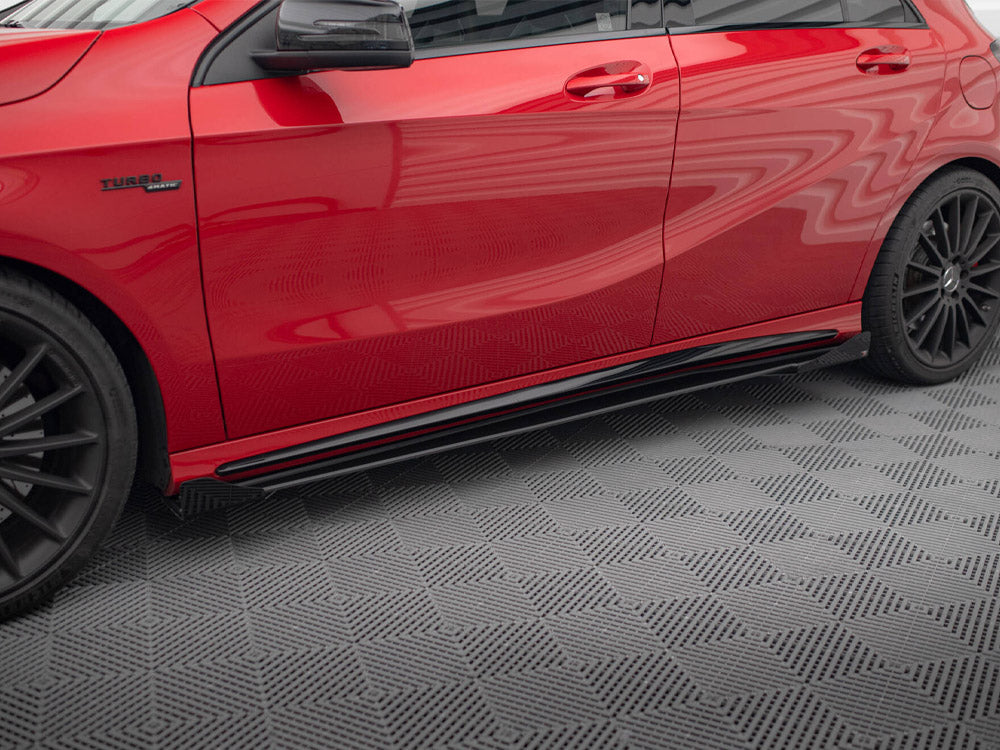 Maxton Design - STREET PRO SIDE SKIRTS DIFFUSERS + FLAPS MERCEDES-BENZ A 45 AMG W176 FACELIFT