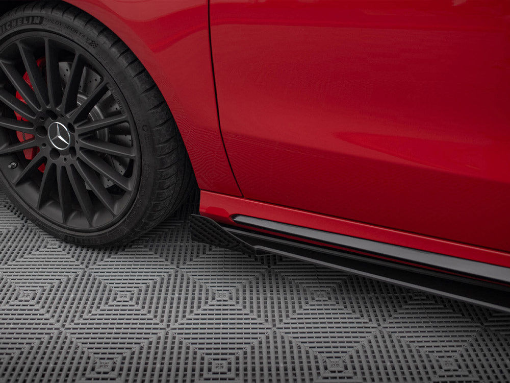 Maxton Design - STREET PRO SIDE SKIRTS DIFFUSERS + FLAPS MERCEDES-BENZ A 45 AMG W176 FACELIFT