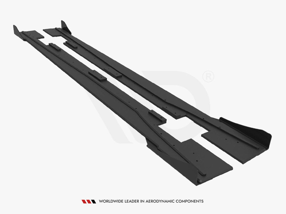 Maxton Design - STREET PRO SIDE SKIRTS DIFFUSERS + FLAPS MERCEDES-BENZ A 45 AMG W176 FACELIFT