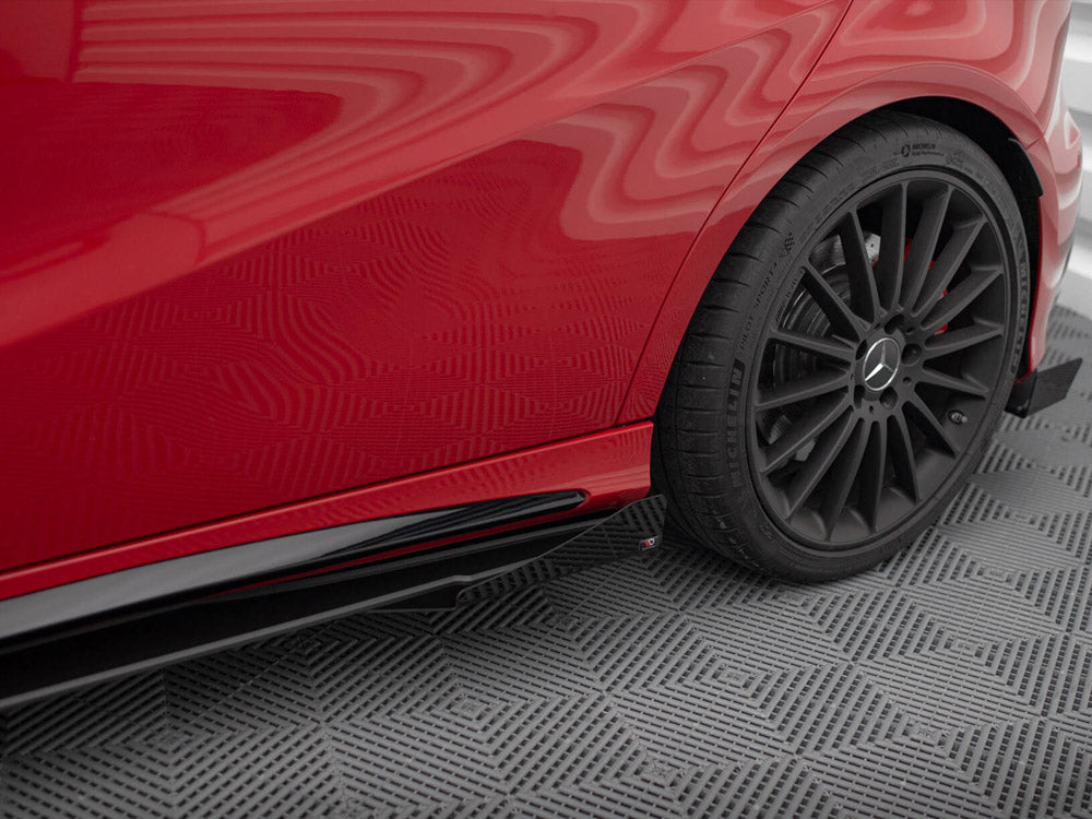 Maxton Design - STREET PRO SIDE SKIRTS DIFFUSERS + FLAPS MERCEDES-BENZ A 45 AMG W176 FACELIFT