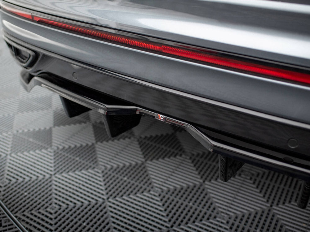 Maxton Design - Central Rear Splitter (Vertical Bars) Volkswagen Tiguan Allspace R-Line Mk2 Facelift