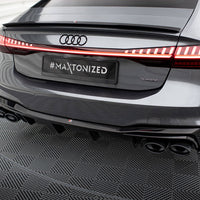 Maxton Design - REAR VALANCE + EXHAUST ENDS IMITATION AUDI A7 C8 S-LINE (2017-)