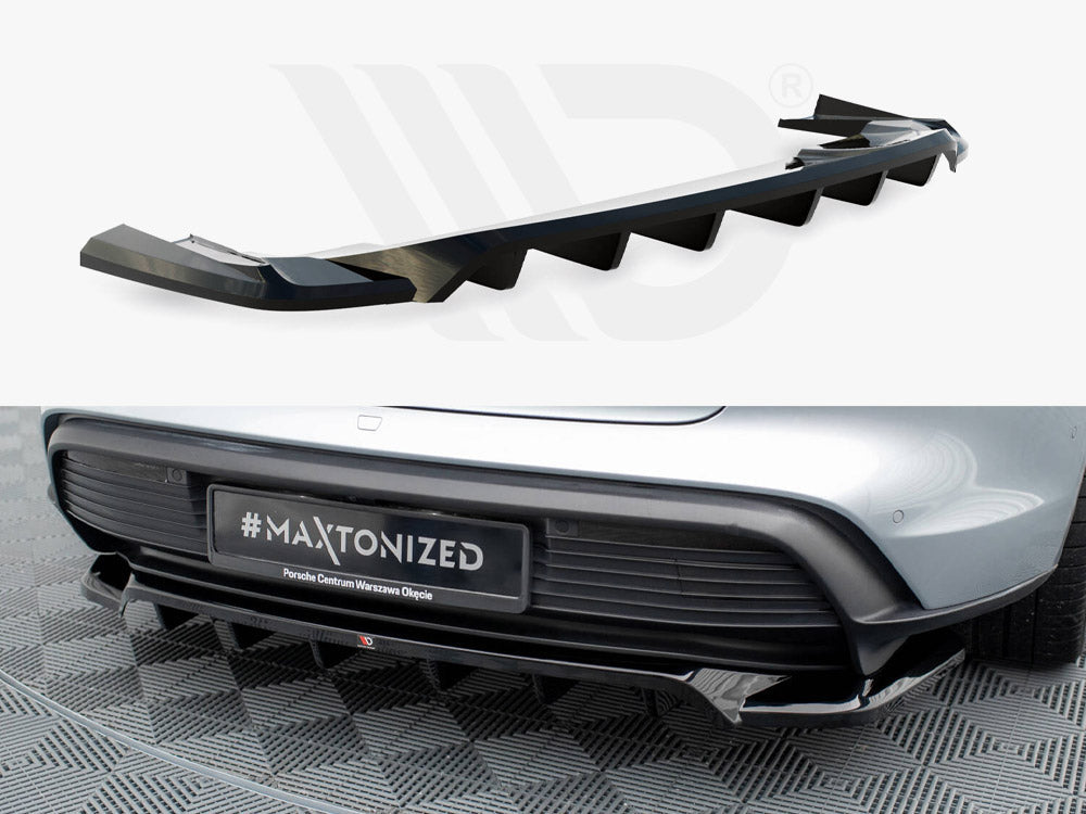 Maxton Design - CENTRAL REAR SPLITTER (VERTICAL BARS) PORSCHE TAYCAN / TAYCAN 4 / TAYCAN 4S / TAYCAN GTS MK1