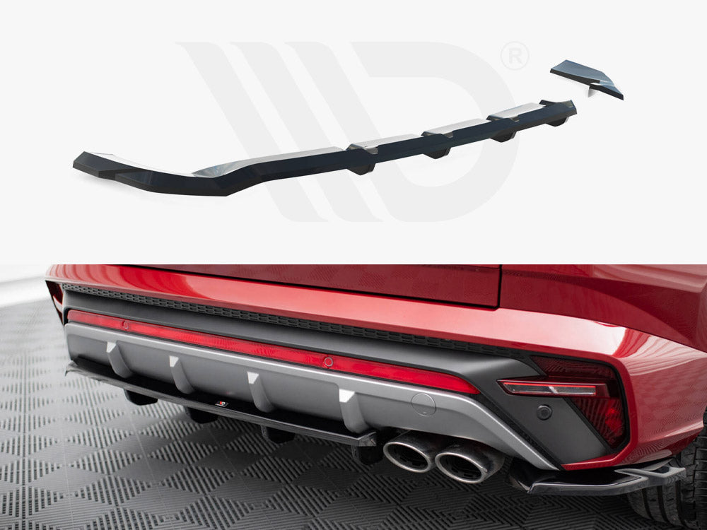 Maxton Design - CENTRAL REAR SPLITTER (VERTICAL BARS) HYUNDAI TUCSON N-LINE MK4