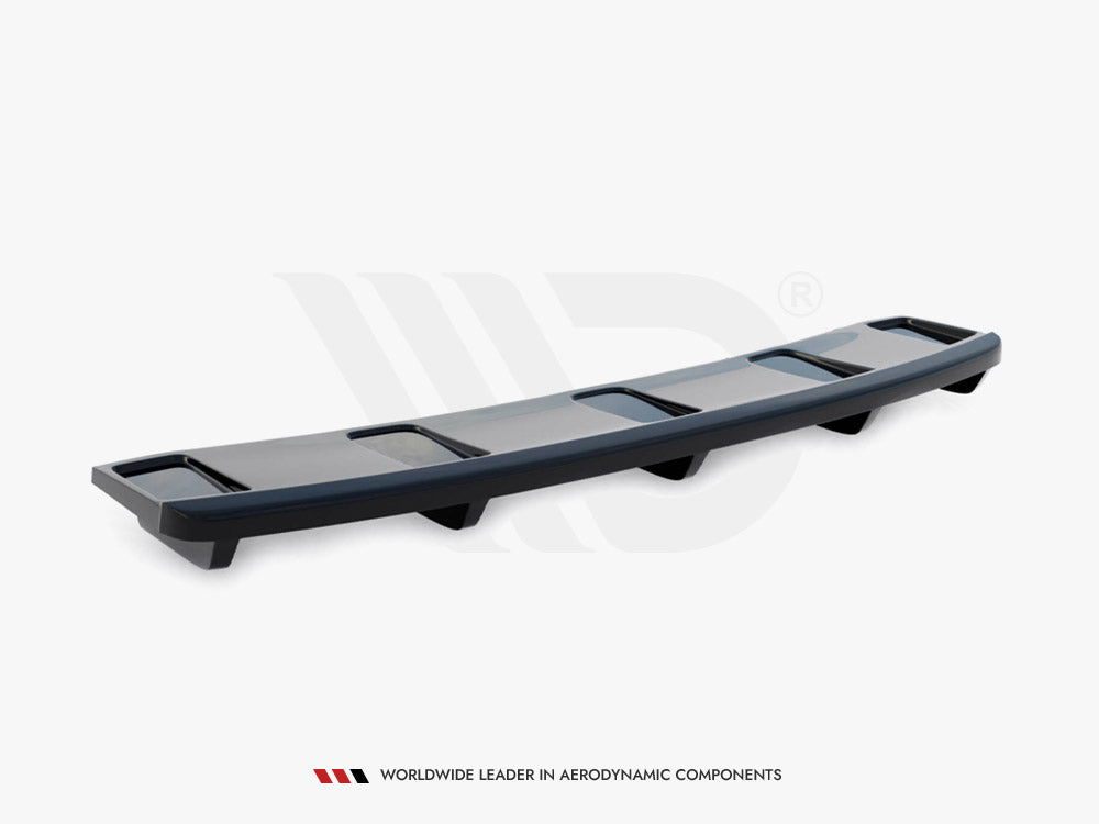 Maxton Design - CENTRAL REAR SPLITTER AUDI A7 S-LINE (FACELIFT) (WITH VERTICAL BARS) (2014-2018)