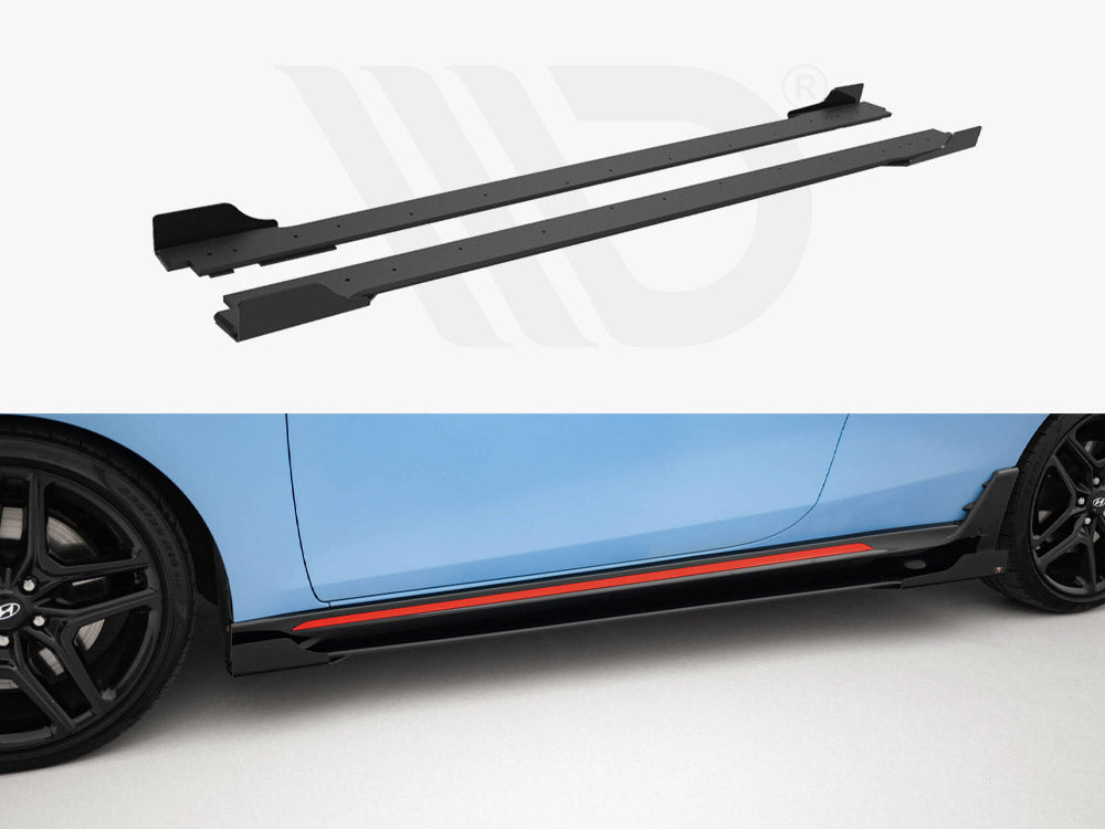 Maxton Design - Street PRO Side Skirts Diffusers + Flaps Hyundai Veloster N Mk2