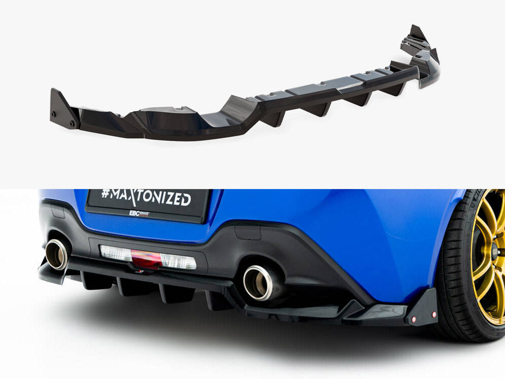 Maxton Design - Central Rear Splitter (Vertical Bars) V.1 + Flaps Subaru BRZ Mk2