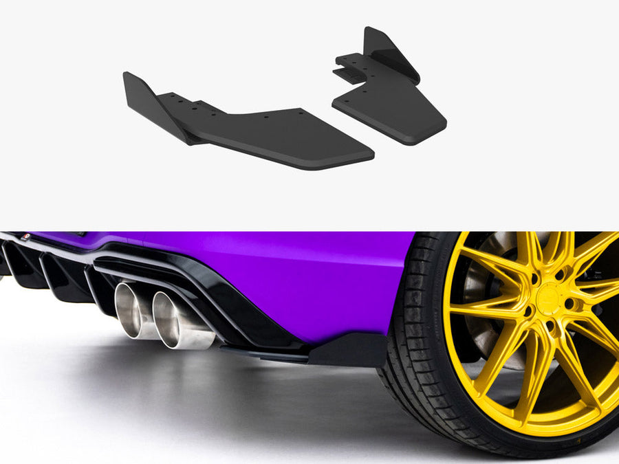 Maxton Design - Street PRO Rear Side Splitters V.2 + Flaps Volkswagen Golf R Mk8 / Mk8 Facelift